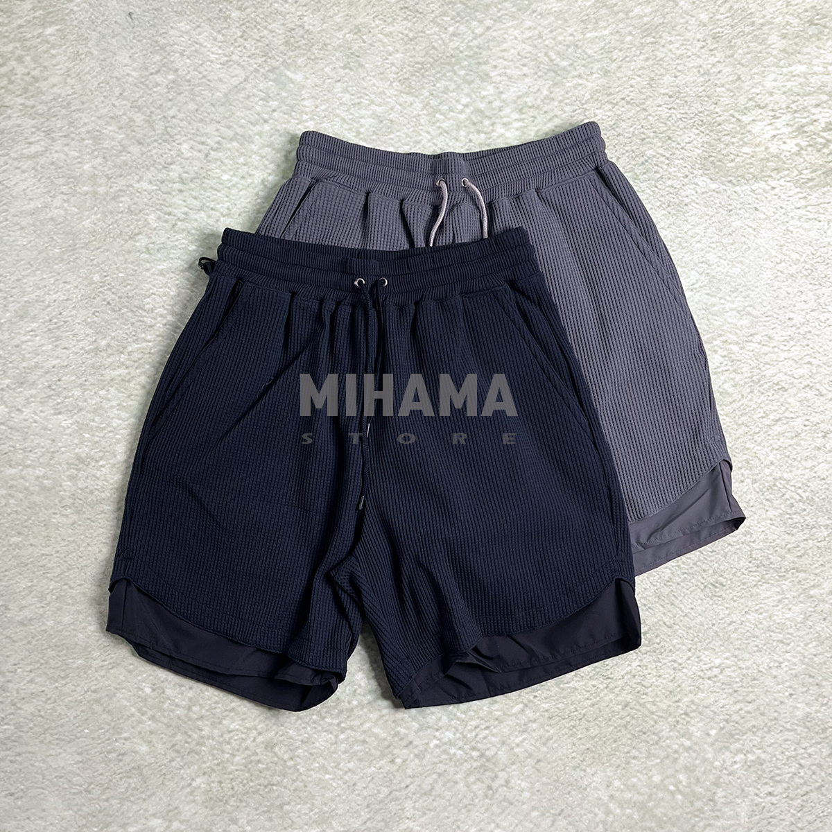 华夫格休闲宽松短裤25SS