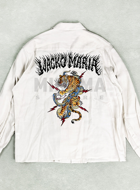 现货 WACKO MARIA TIM LEHI 50S SHIRT L/S 刺绣老虎衬衫 25AW