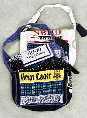 现货 NEIGHBORHOOD NEWSPAPER BAG MOD 印花单肩斜挎帆布包 25AW