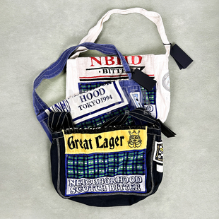 现货 NEIGHBORHOOD NEWSPAPER BAG MOD 印花单肩斜挎帆布包 25AW