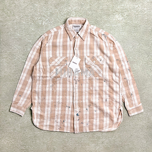 格纹油漆法拉绒衬衫25ss