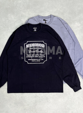 现货 NEIGHBORHOOD NH . TEE LS-8 字母印花基础长袖T恤 25AW