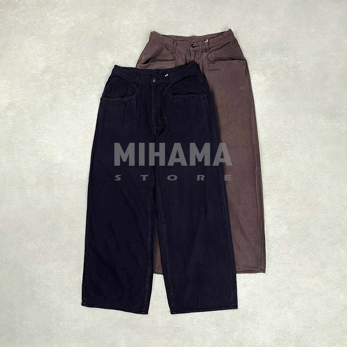 现货 ANCELLM SILK WIDE SLACKS 复古真丝宽松口袋休闲长裤 25AW