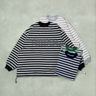 BALLOON STRIPES 现货 条纹宽松长袖 ness SHIRT 休闲T恤25AW