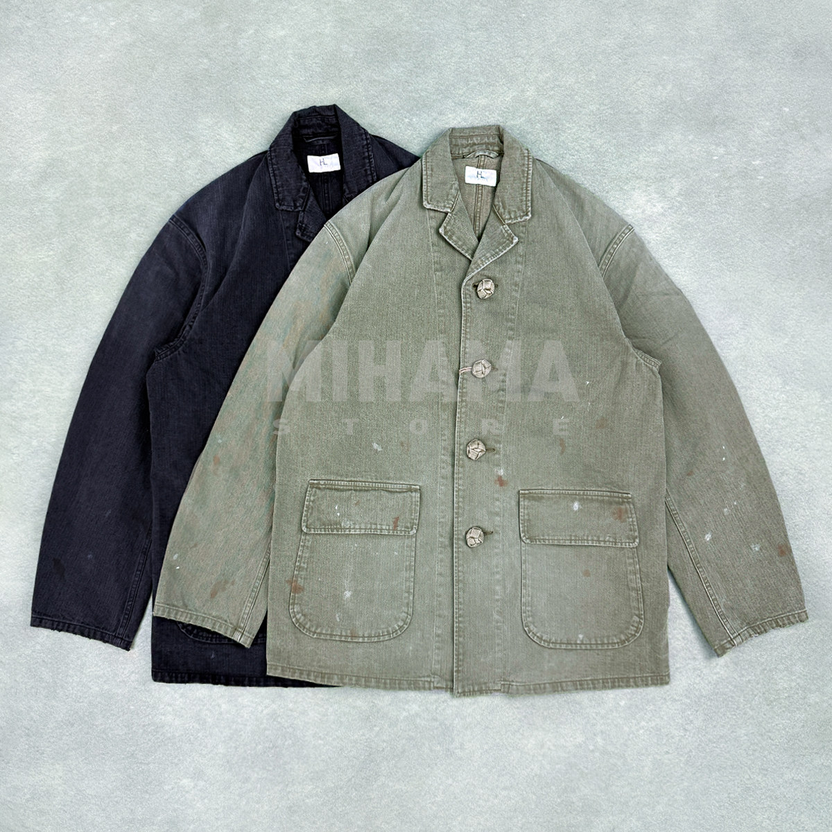 现货 HERILL HBT chef Jacket 日产泼墨水洗做旧休闲工装夹克26AW