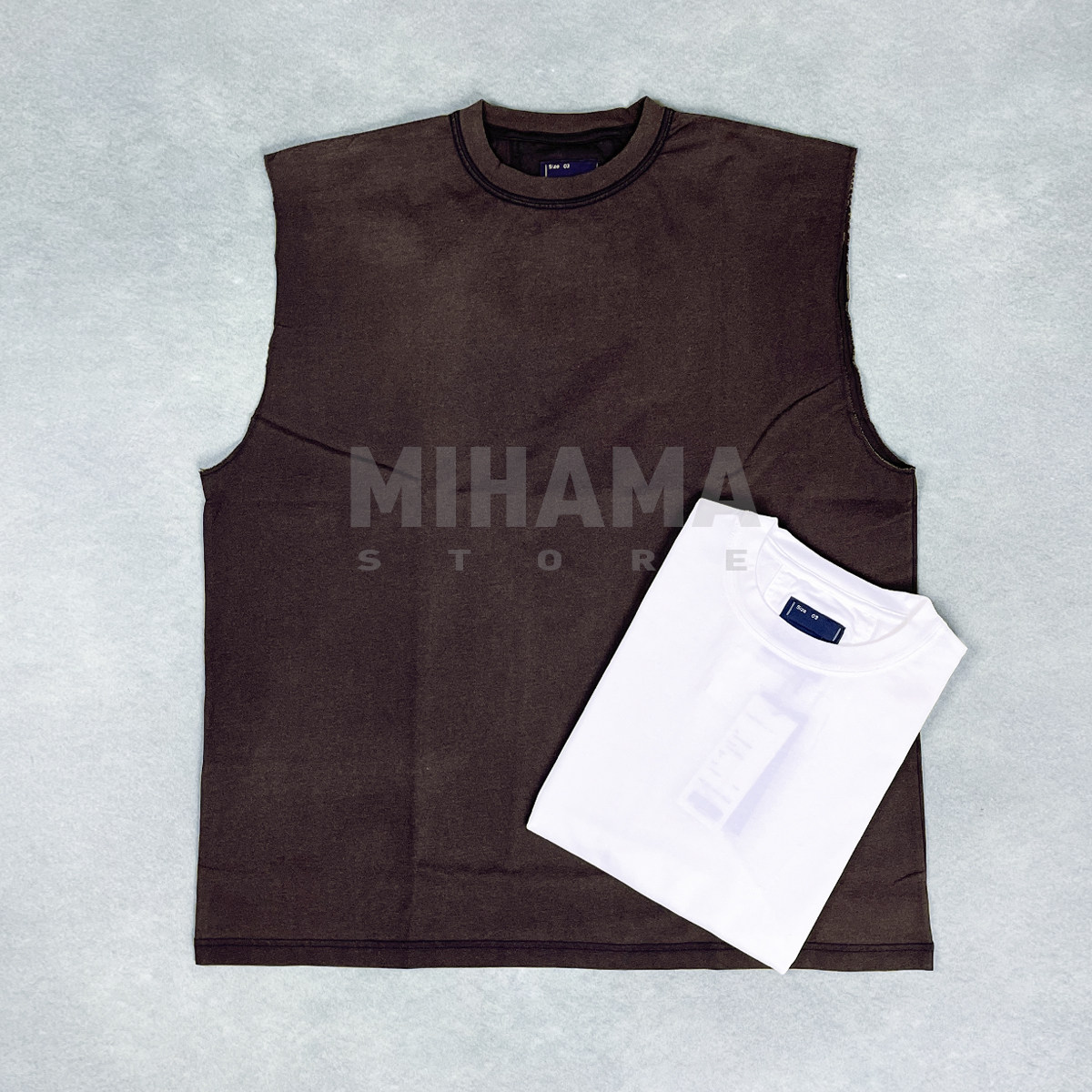 现货 meanswhile Frosted Sleeve Less Tee 宽松休闲无袖T恤26SS