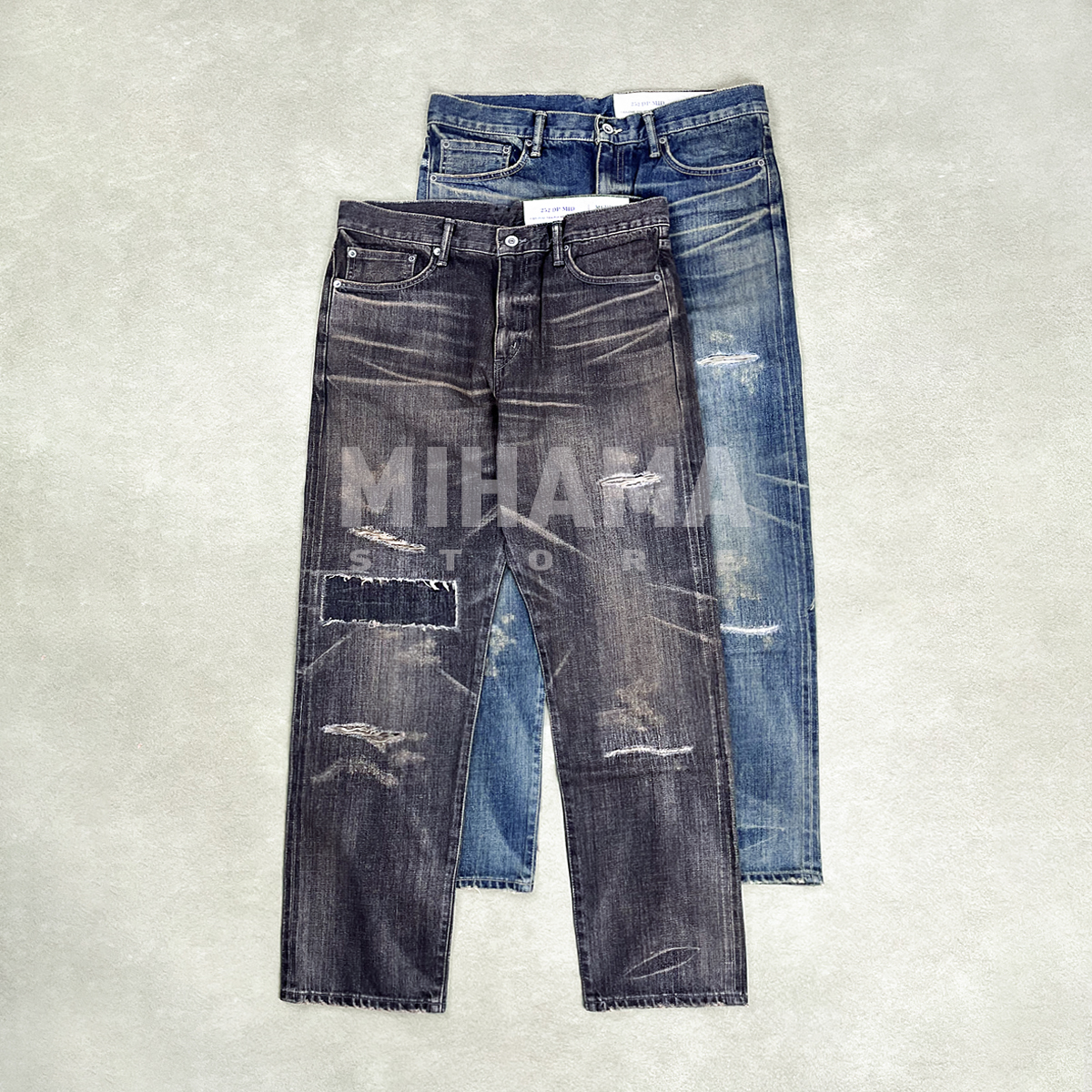 NEIGHBORHOOD牛王水洗破坏裤