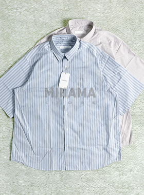 现货折扣 SOPHNET STRIPE RELAX FIT S/SS HIRT 条纹休闲短袖衬衫