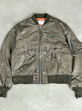 现货 ANACHRONORM DIRTY NYLON MA-1 做旧破坏飞行夹克 25AW