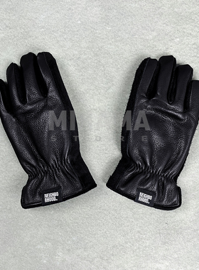 现货 NEIGHBORHOOD LEATHER BOA GLOVES 牛皮保暖手套 25AW