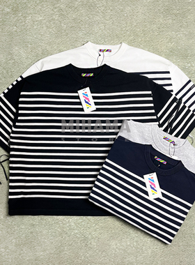 现货折扣 is-ness KNIT VENTILATION BORDER T-SHRTS 条纹短袖T恤