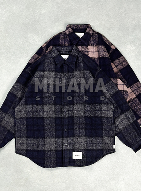 现货 WTAPS TXT 02 LS WONY TWEED TEXTILE OF 羊毛格纹衬衫 25AW