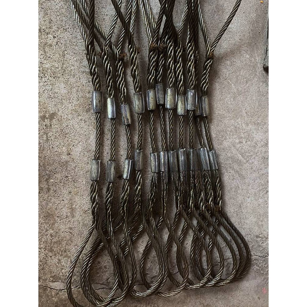 手工插编头加机器压制钢丝绳吊索具起重工具拖车绳吊车钢丝绳套