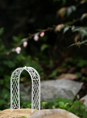 拍摄道具园艺微景观纯手工家具娃屋小摆件装饰迷你拱门铁艺多肉