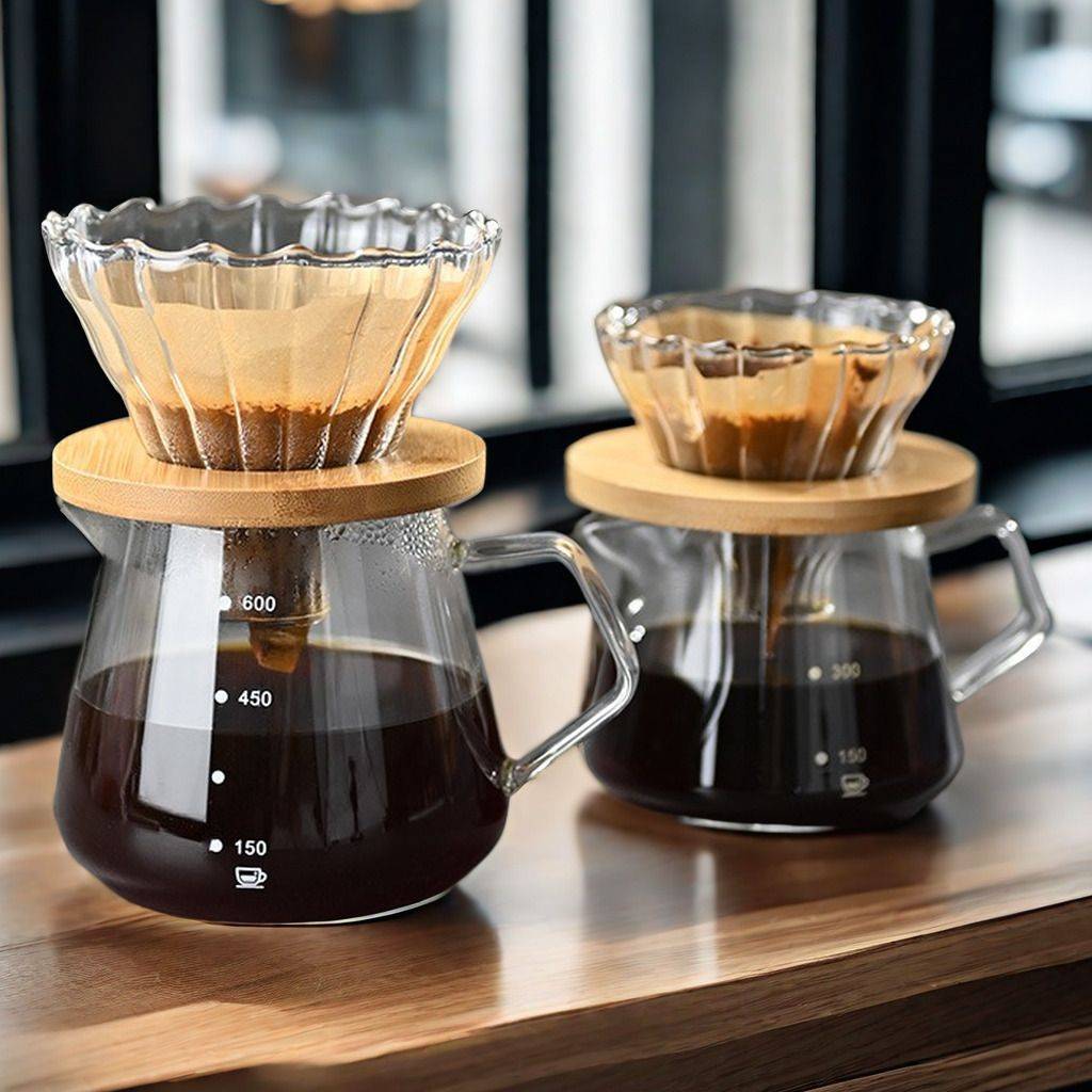 新极光手冲咖啡壶套装手磨玻璃漏斗滤纸滴漏式咖啡壶手冲壶长嘴