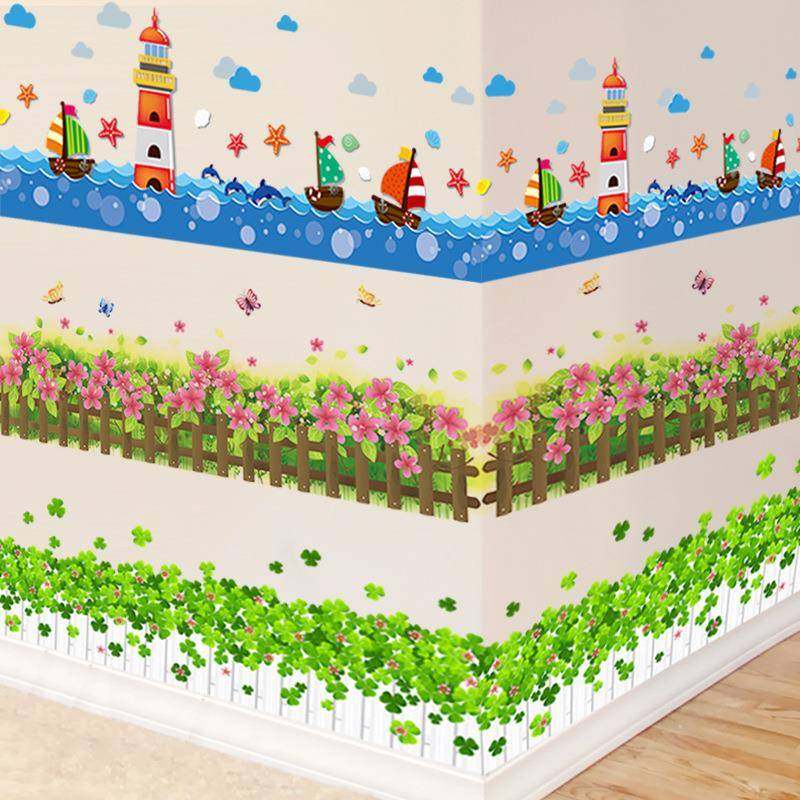 踢脚线墙贴腰线地脚线贴纸幼儿园墙面布置教室装饰墙纸自粘文化墙,节庆用品/礼品,装扮布置套餐,淘宝优惠券,粉丝福利购,淘宝优惠卷