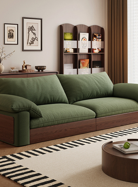 复古风绿色可拆洗折叠两用布艺沙发床客厅小户型2026新款家用沙发