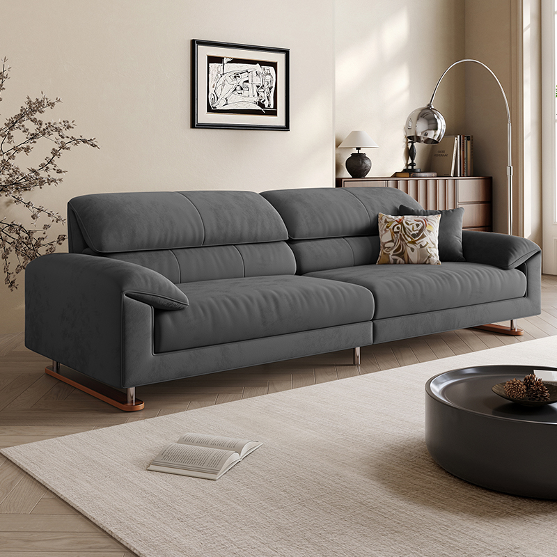 法式大象耳朵布艺沙发客厅小户型简约现代直排三人位2025新款沙发