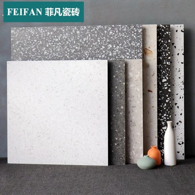 灰色水磨石瓷砖600x600客厅防滑地砖800x800商铺卫生间哑光仿古砖