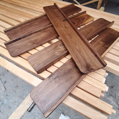 免打孔黑胡桃原实木墙上置物架壁挂墙面一字隔板装饰客厅电视墙板