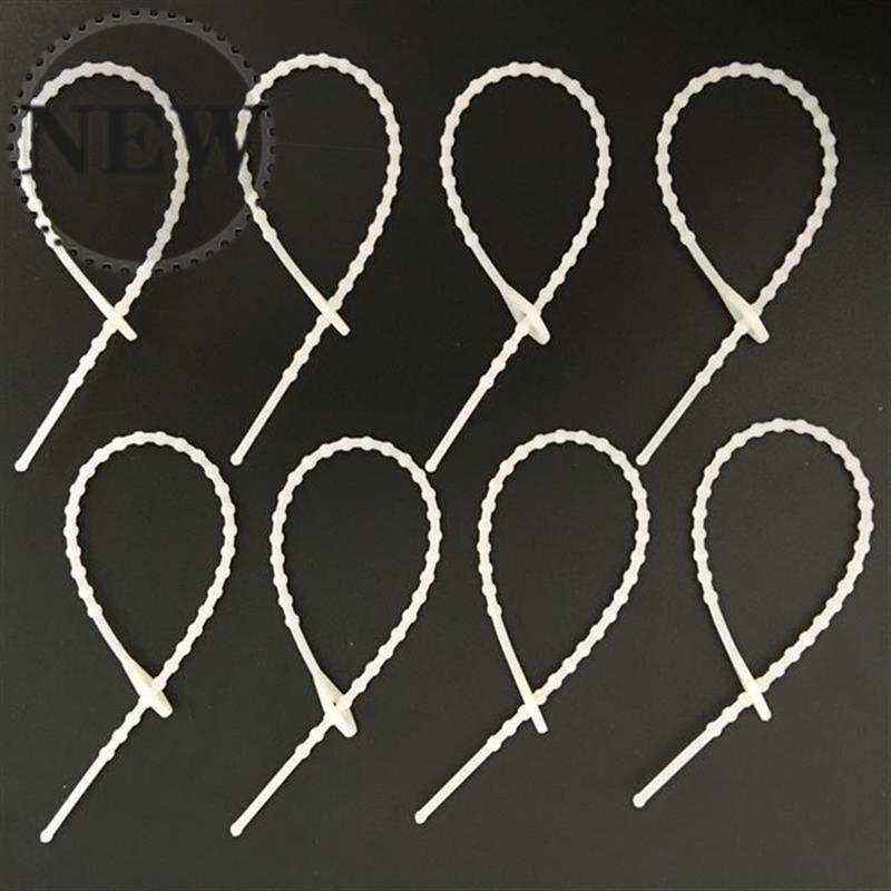 珠型扎带3*180mm 500条黑白色塑料活扣可松式珠形f孔尼龙串珠绑带