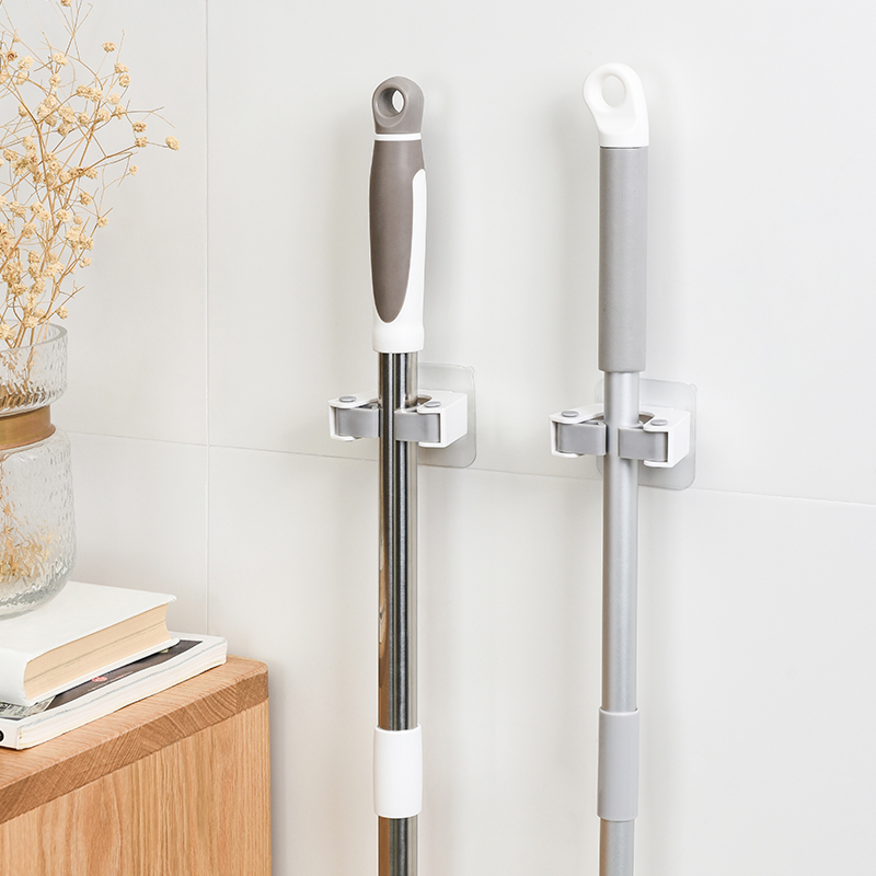 拖把挂钩夹浴室卫生间拖把架子固定卡扣壁挂拖布架卡座无痕免打孔