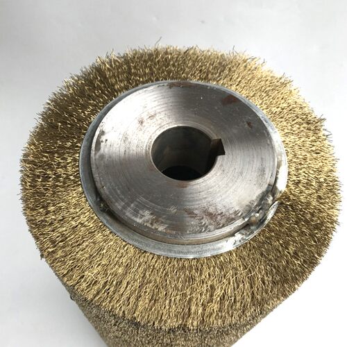 钢丝刷辊缠绕式金属丝毛刷辊不锈钢丝镀铜丝刷辊钢丝滚筒刷辊除锈
