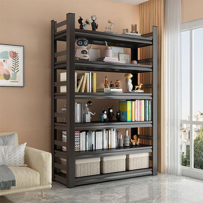 家用书架落地置物架多层置物架货架儿童收纳层架书柜简易钢制置物