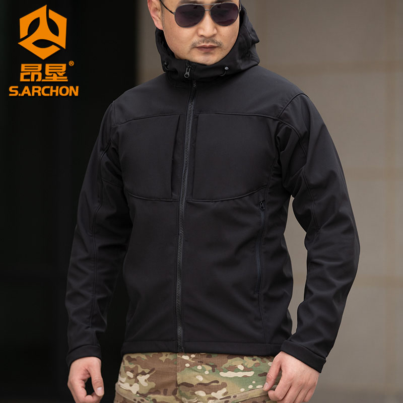 鸟家软壳冲锋衣男加绒外套