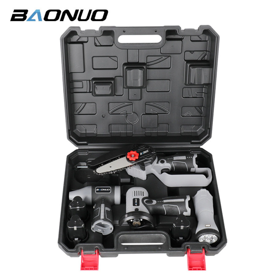 锂电工具套装手持电锯手电灯迷你角磨机家用工具套装锂电便携套装