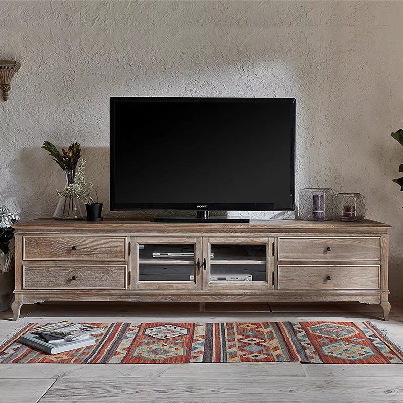 美式乡村实木风化做旧客厅电视柜法式复古卧室储物地柜矮柜影视柜,电子元器件市场,电线扎带/束线带,淘宝优惠券,粉丝福利购,淘宝优惠卷