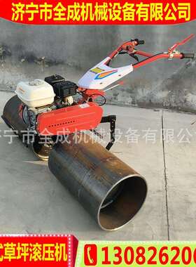 60公分双轮滚筒压草皮机手扶式草坪滚压机GX160汽油草地压实机