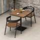 美式 实木复古酒吧接待双人桌椅组合工业风休闲咖啡桌子餐厅餐桌