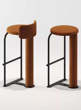 Bar chair 轻奢吧台椅子设计师创意不锈钢酒吧椅现代简约高脚凳子