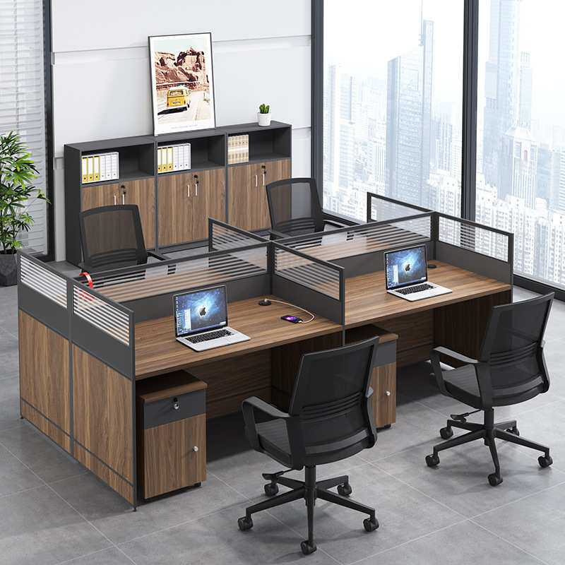 办公桌椅组合屏风职员桌3/4/6人位简约现代员工位卡位电脑桌168款