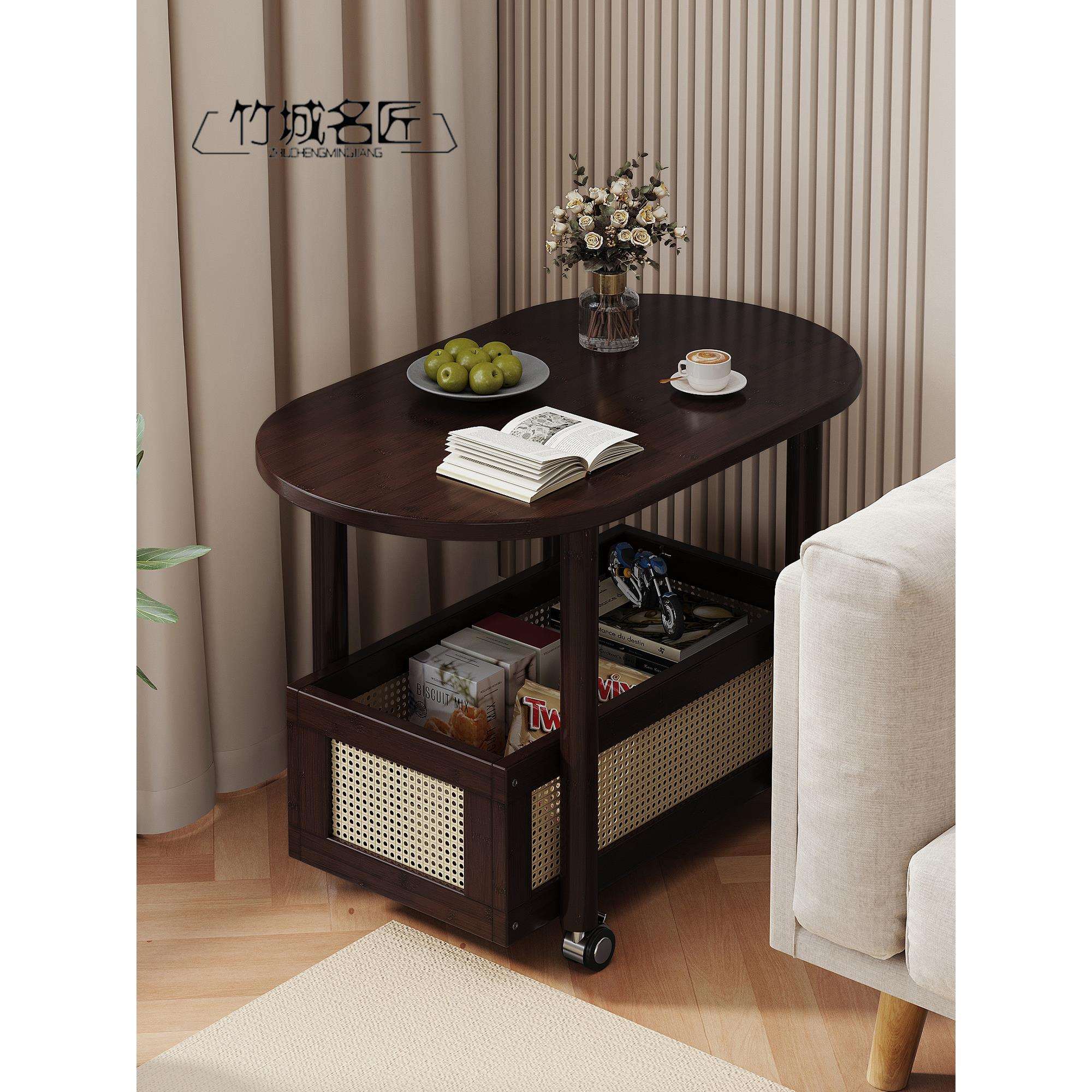 移动边几带轮茶几小推车沙发侧边柜家用多层客厅卧室置物架小桌子