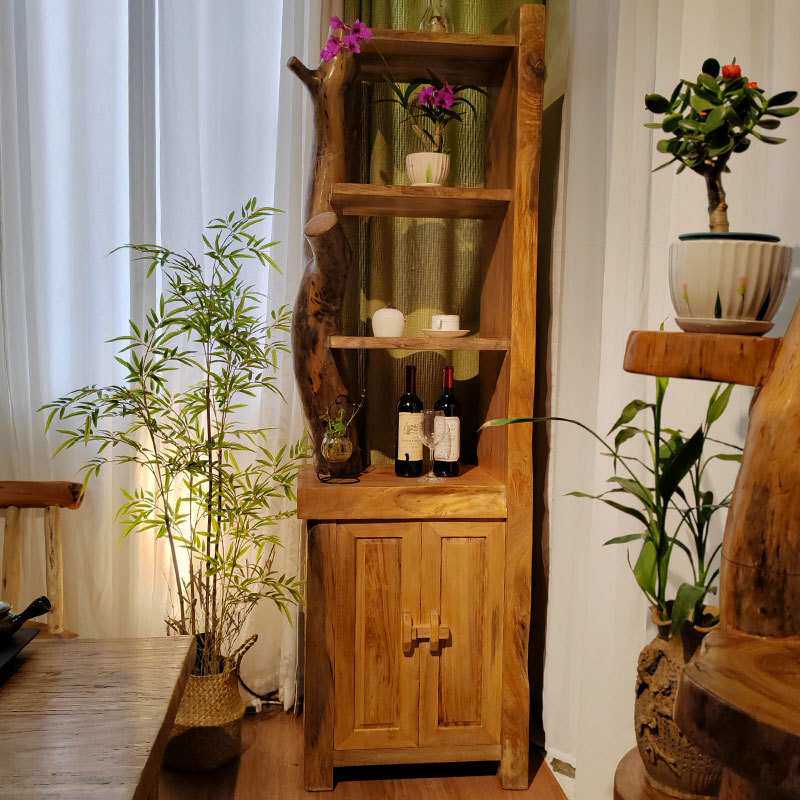 原生态置物架创意酒柜隔厅柜餐厅餐边柜艺术家具田园风格中式榫卯