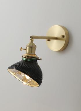 北欧简约墨绿色极简客厅玄关卧室餐厅书房民宿床头灯复古全铜壁灯