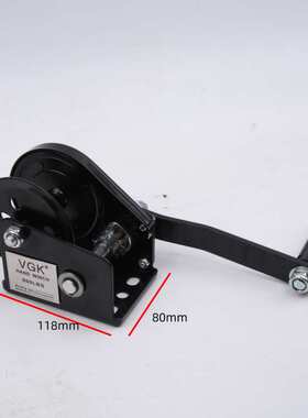 自锁手摇绞盘800磅10米钢丝绳绞车刹车双向自锁卷扬机800LBS