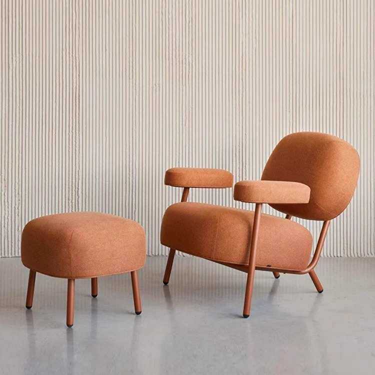 网红单人沙发椅现代简约轻奢泰迪绒布艺沙发客厅时尚休闲沙发椅