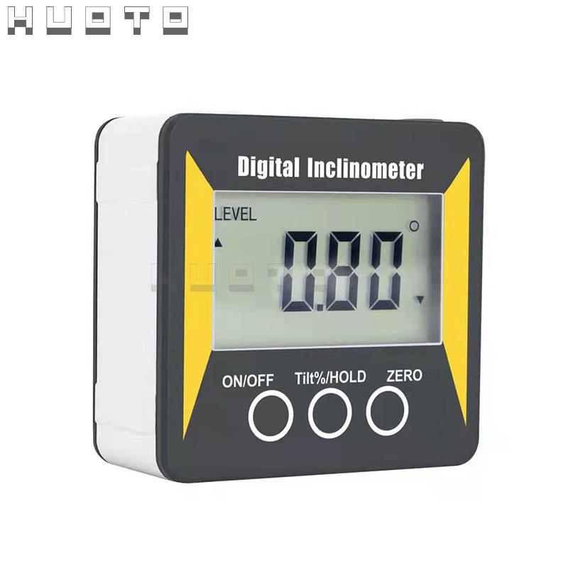 HUOTO数显倾角仪4*90°倾角盒坡度仪水平仪量角器磁性角度尺热卖