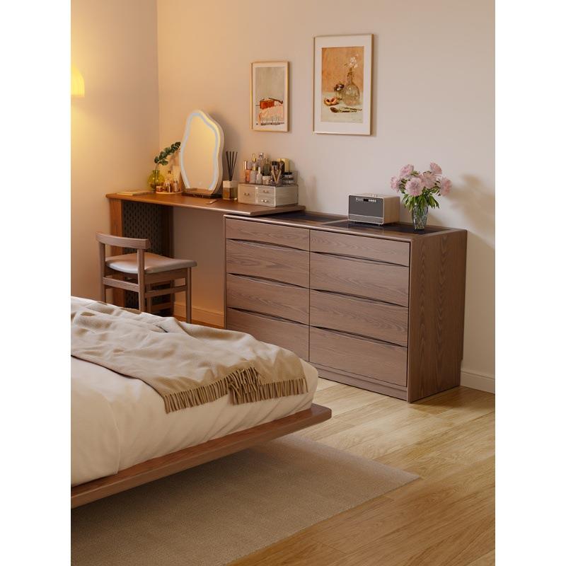 斗柜梳妆台一体卧室现代简约化妆桌床尾收纳柜转角书桌实木化妆台