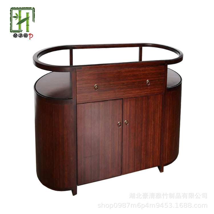 武汉立豪竹制品厂竹家具收银台竹展柜中岛柜展柜茶空间竹茶柜