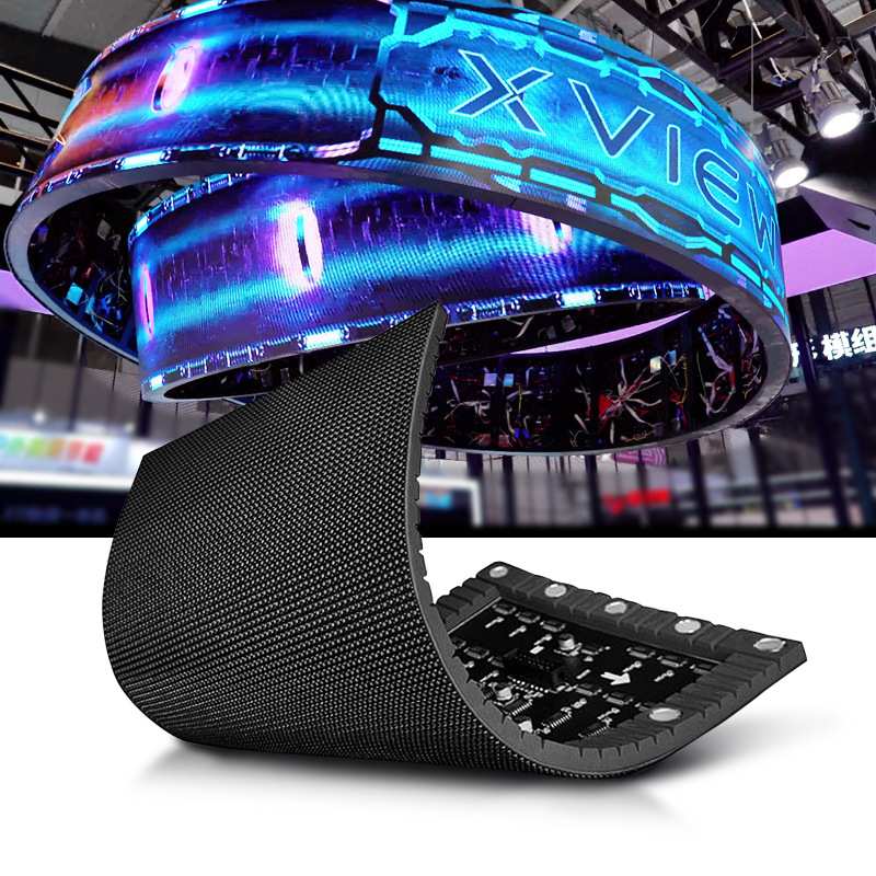 LED室内显示屏P2/P3软模组舞台展会P4全彩柔性屏异形电子广告屏幕