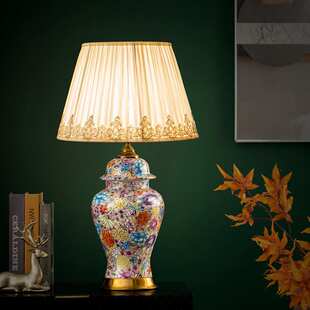 新中试装饰客厅卧室酒店床头台灯摆件陶瓷花瓶装饰灯床头柜夜灯
