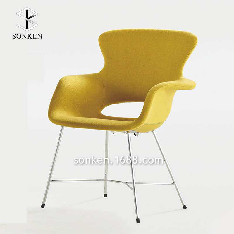 现代北欧简约餐椅家用靠背椅意式酒店餐厅创意布艺椅子