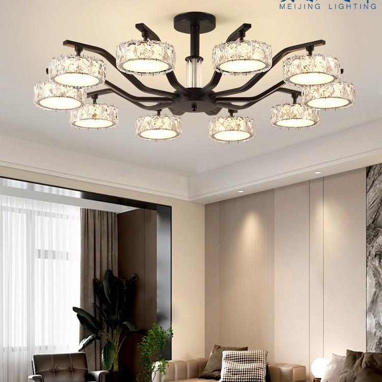 轻奢水晶客厅吊灯2025年新款感大气别墅大厅餐厅卧室中山灯具