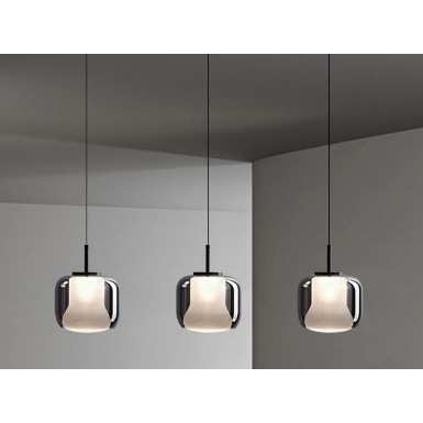 意式光影现代简约卧室床头小吊灯客厅创意全铜玻璃单头吊线吧台灯