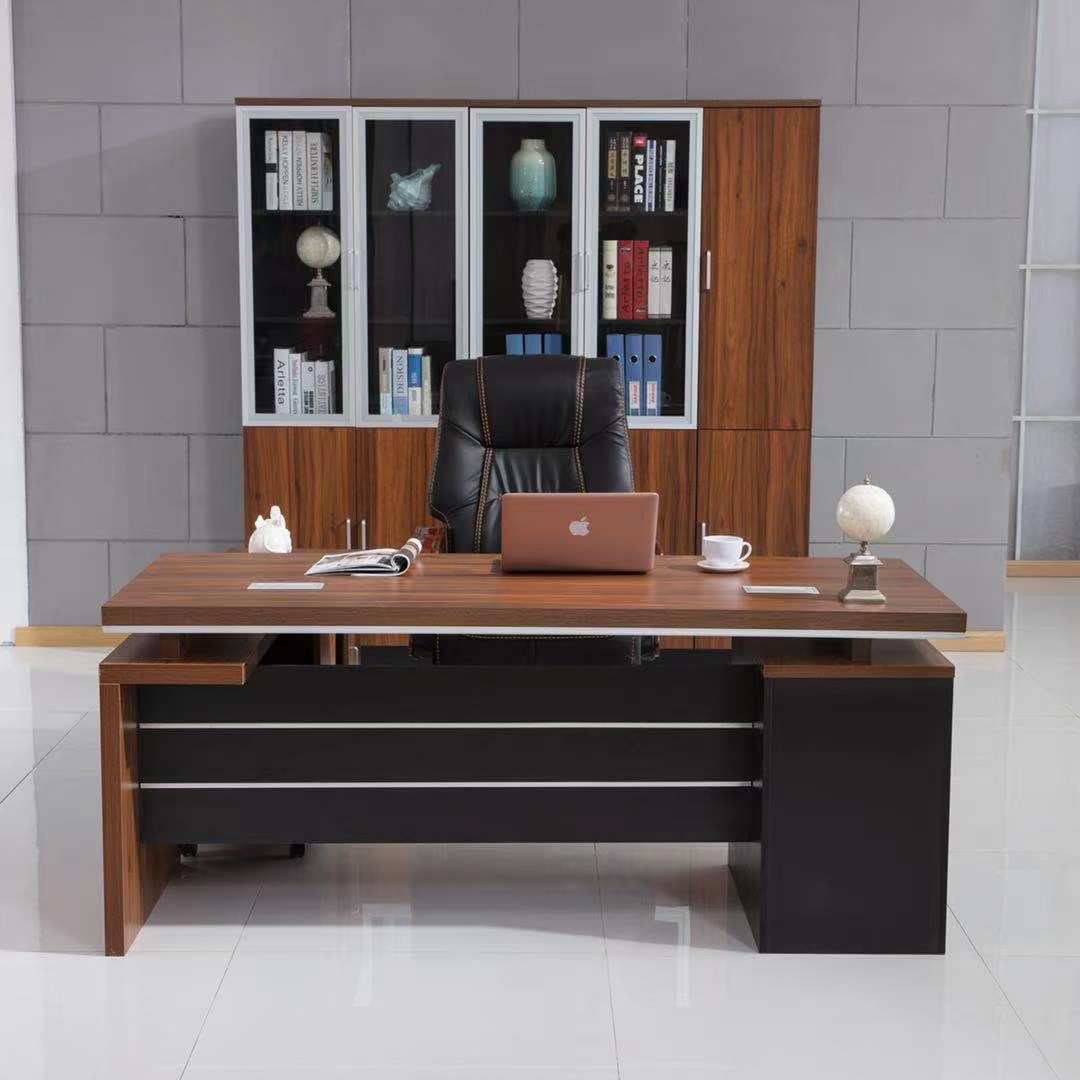 现代简约单人办公桌经理桌总裁商务电脑桌1.6米1.8米主管桌椅组合
