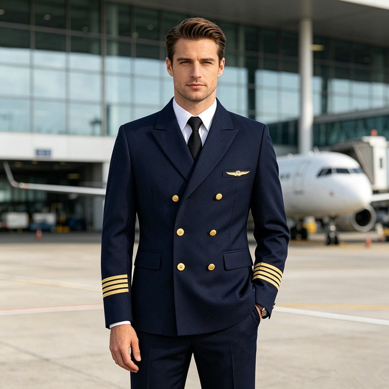 男空少飞行员制服修身机长套装